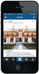 Netflix used Instagram to promote its services by featuring real filming locations.