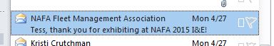 NAFA Email Subject Line Example