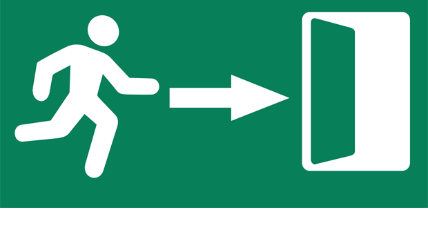 Green exit sign slider