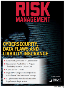 RIMS Risk Management Magazine cover Cybersecurity