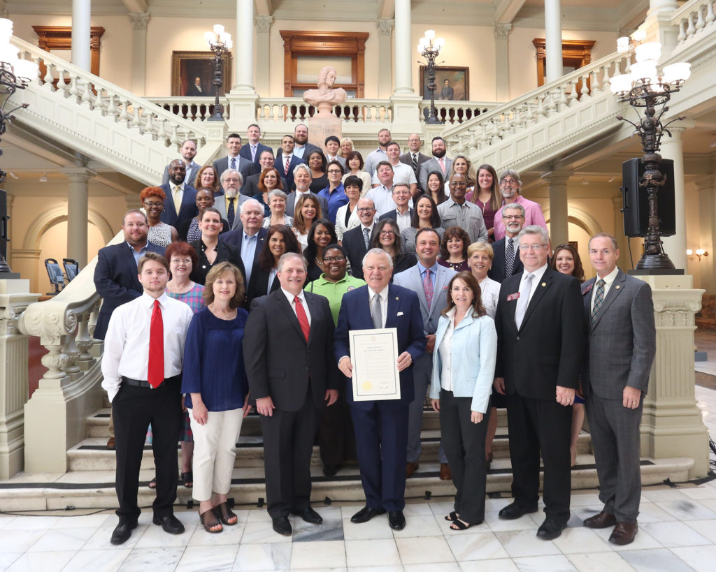 Each year, members of the Georgia Manufacturing Alliance gather at the Georgia State Capitol to mark Buy From Georgia month, which aims to raise public awareness about what is produced in the state and encourage consumers to support local manufacturers.