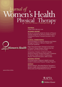 The Section on Women's Health publishes the Journal of Women's Health Physical Therapy three times per year.