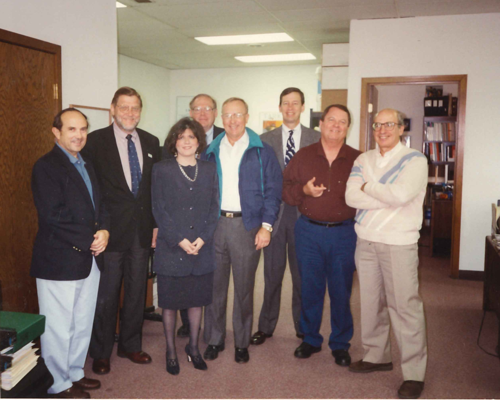 Wendy Weiser with staff from the American Association of Clinical Urologists visiting her first office in 1993.