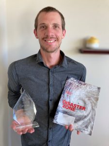 Will Jones shows off two awards Independent Agent magazine has recently won. 