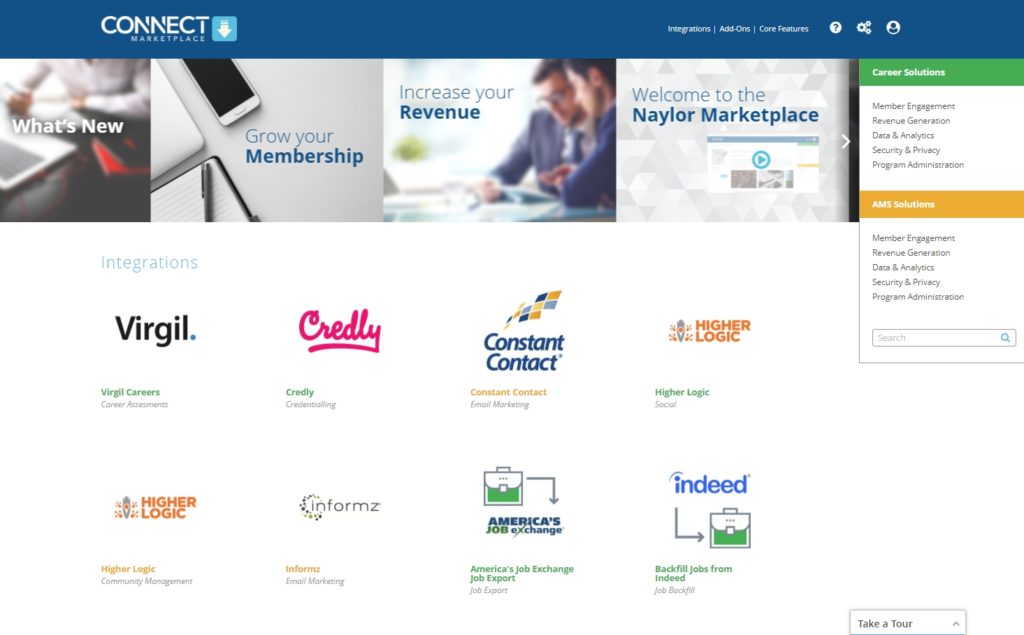 Connect Marketplace easily integrates third-party apps with your career center or AMS.